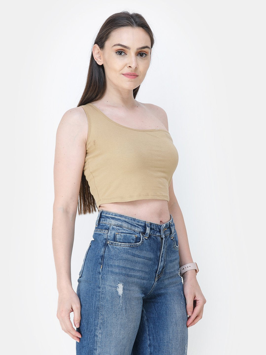 Golden Solid Crop Top