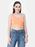 Orange Solid Crop Top