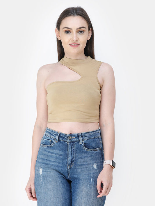 Golden Solid Crop Top