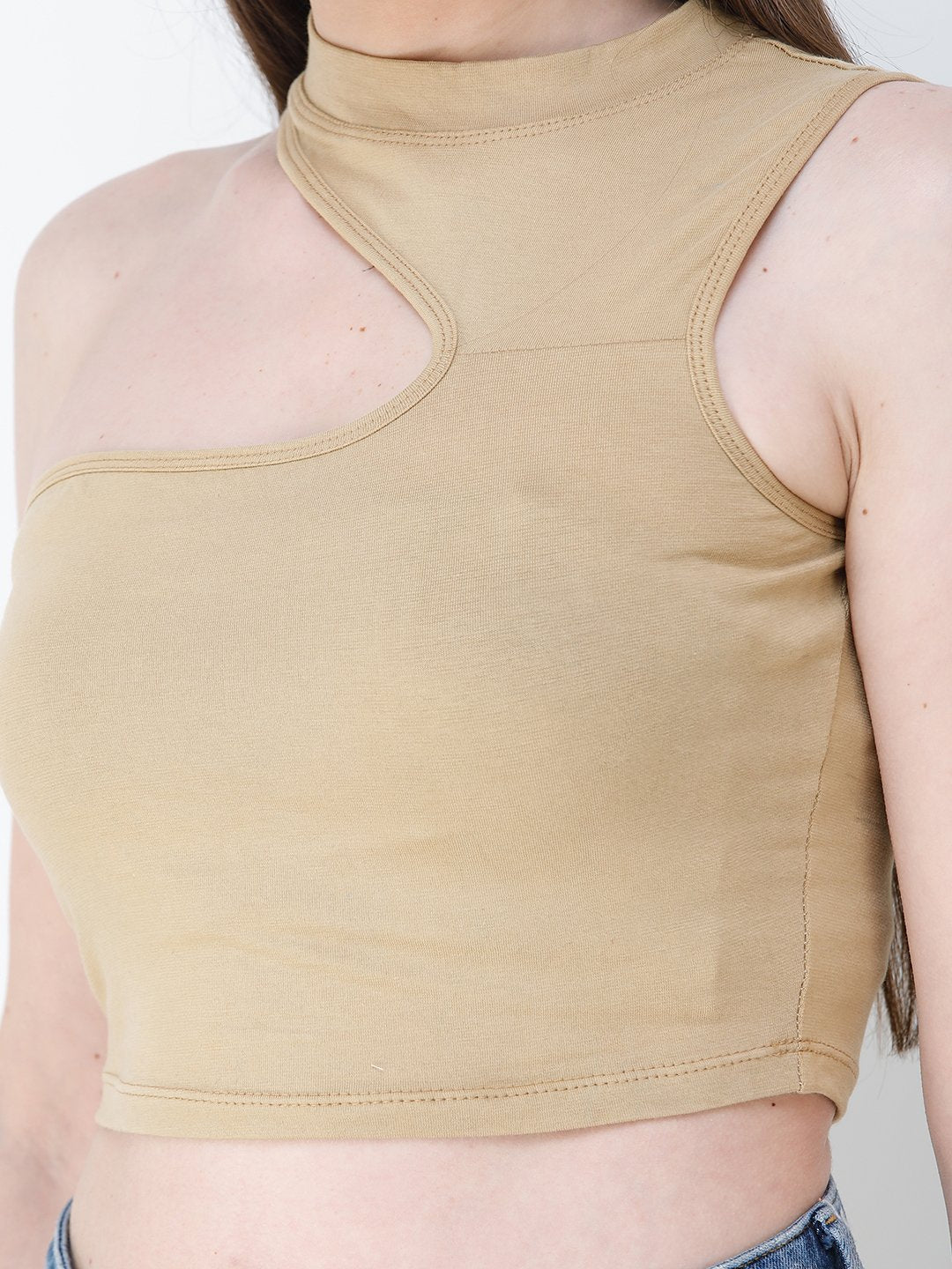 Golden Solid Crop Top