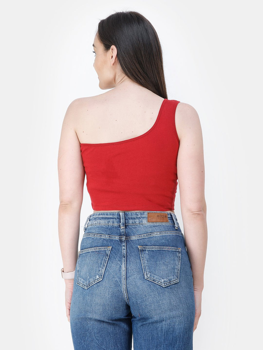 Maroon Solid Crop Top