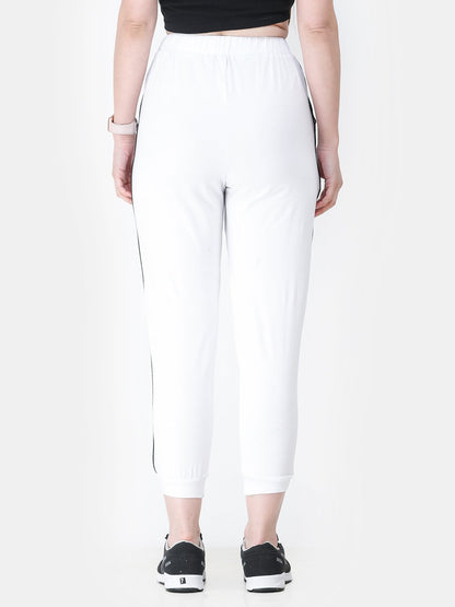 White Solid Track Pants