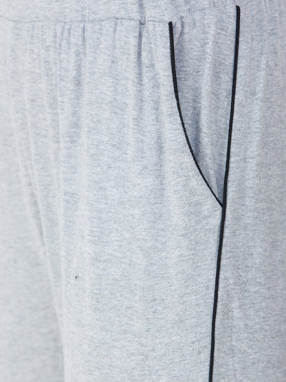Grey Solid Track Pants