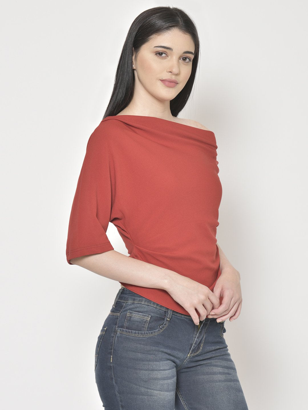 Cation Maroon Solid Top