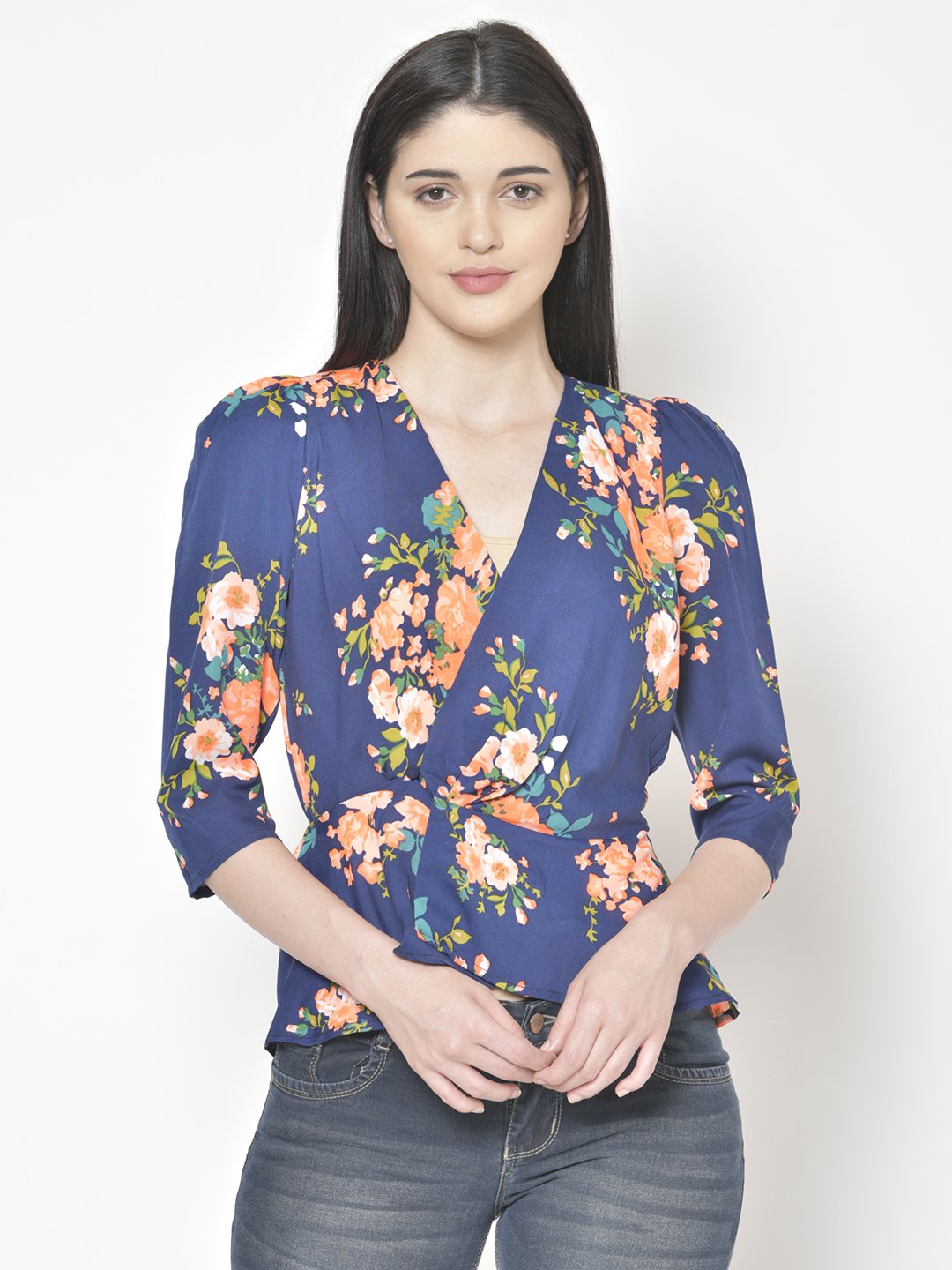 Cation Blue Printed Top