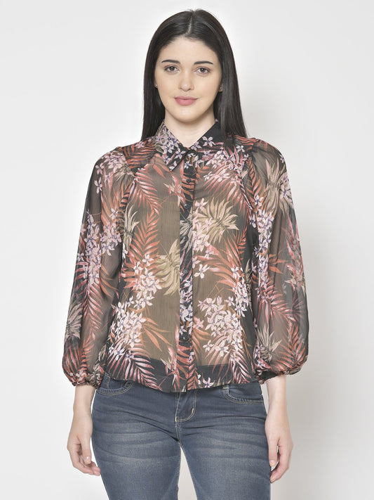 Cation Black Printed Shirt