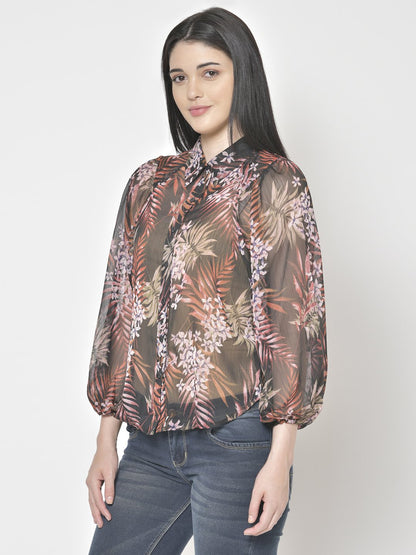 Cation Black Printed Shirt