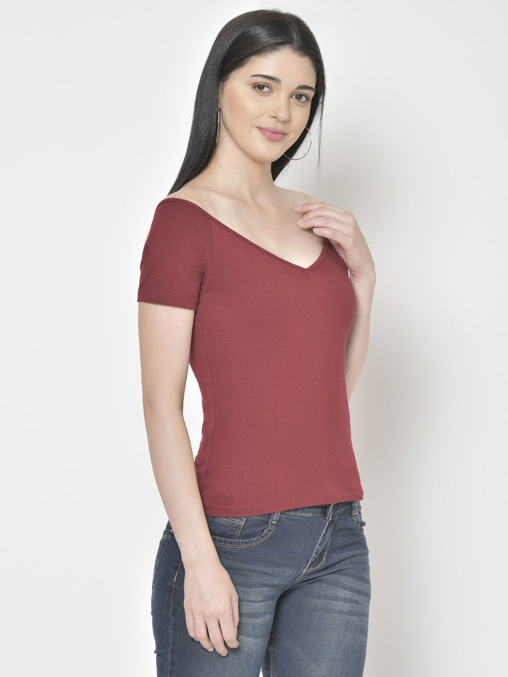 Cation Maroon Solid Top