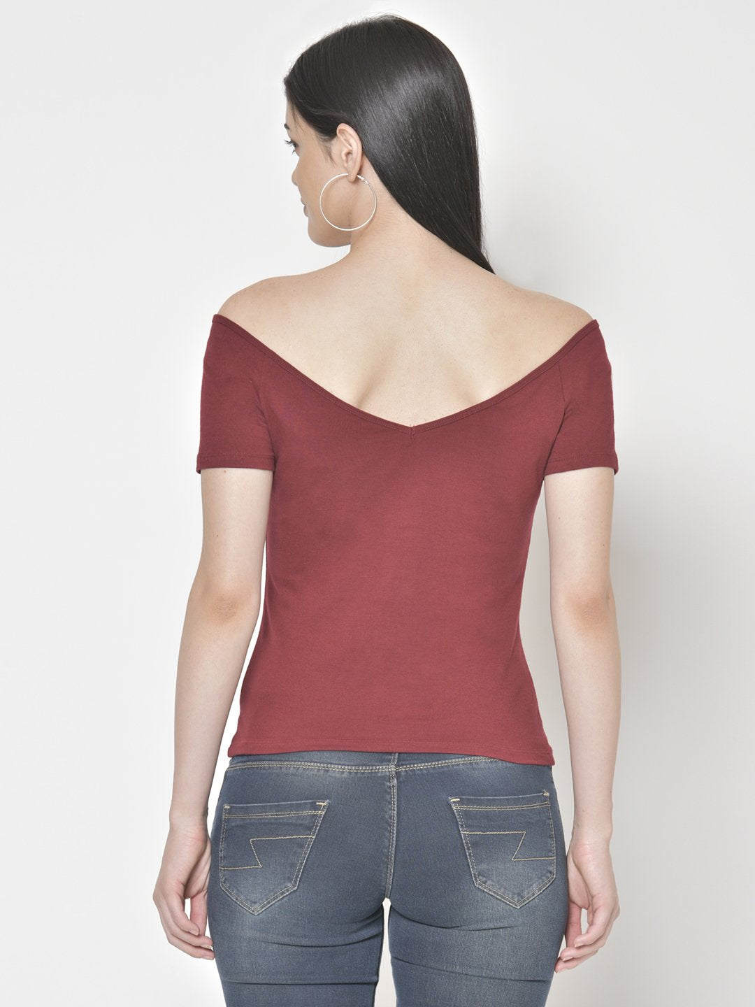 Cation Maroon Solid Top