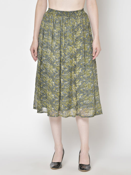 Printed Midi Skirt