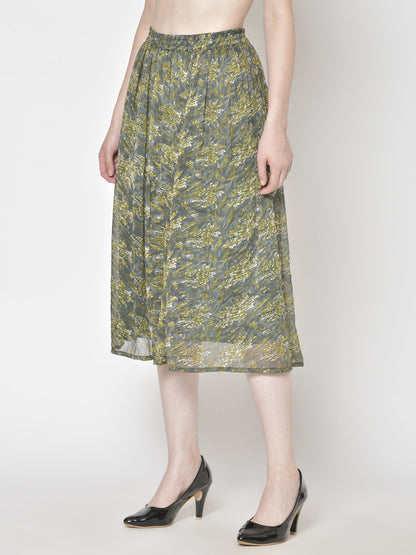Printed Midi Skirt