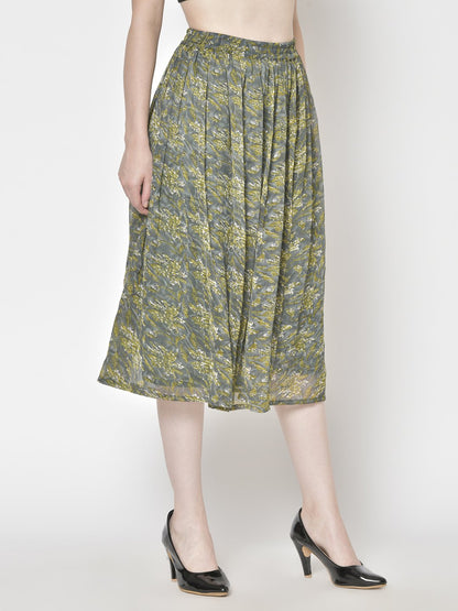 Printed Midi Skirt