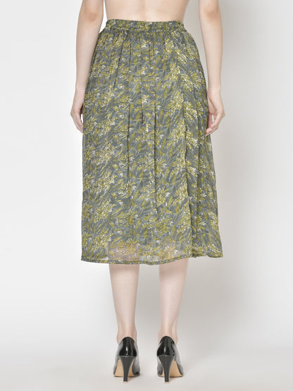 Printed Midi Skirt
