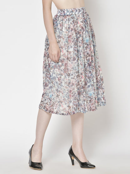 Printed Midi Skirt