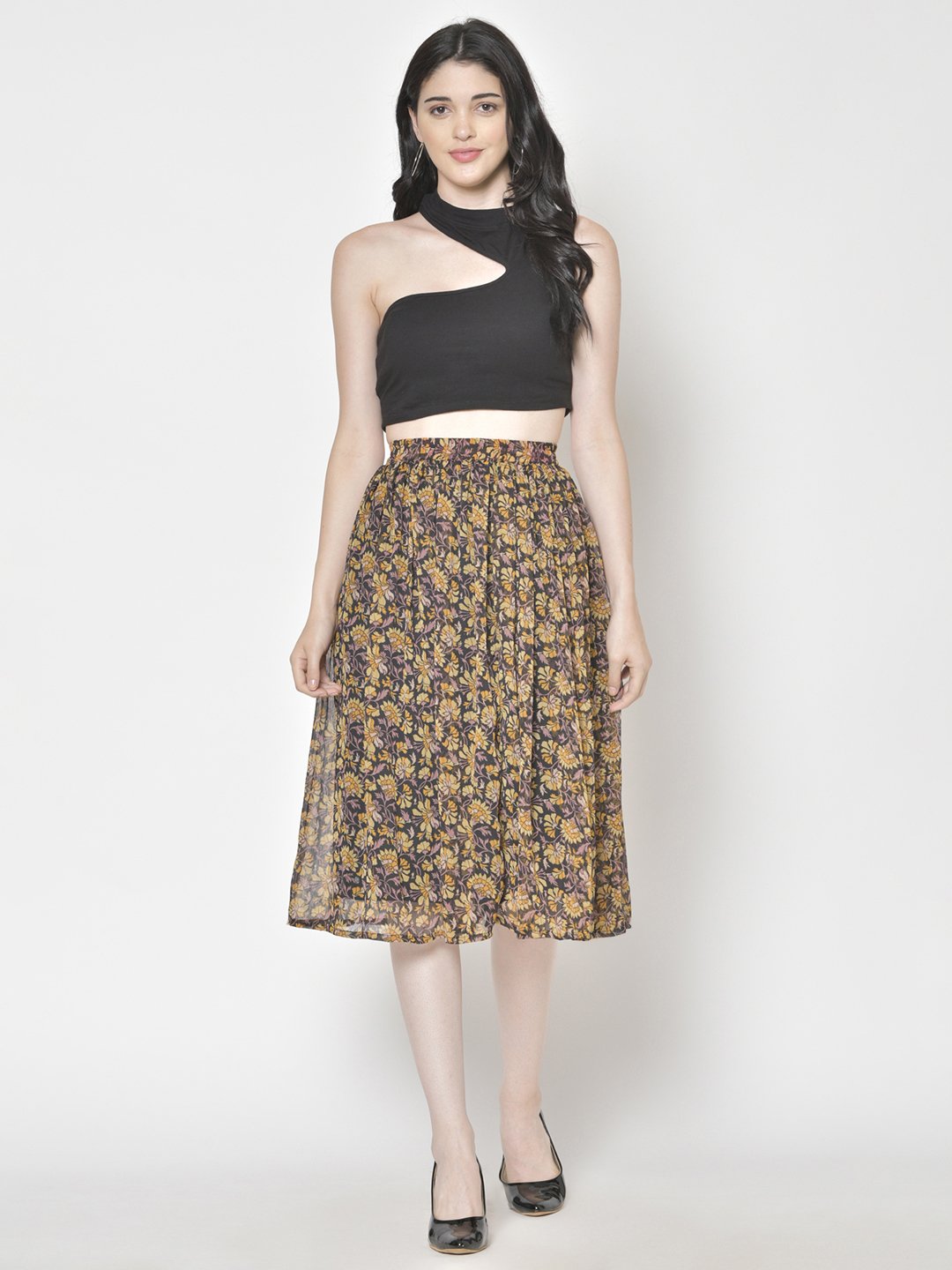 Printed Midi Skirt