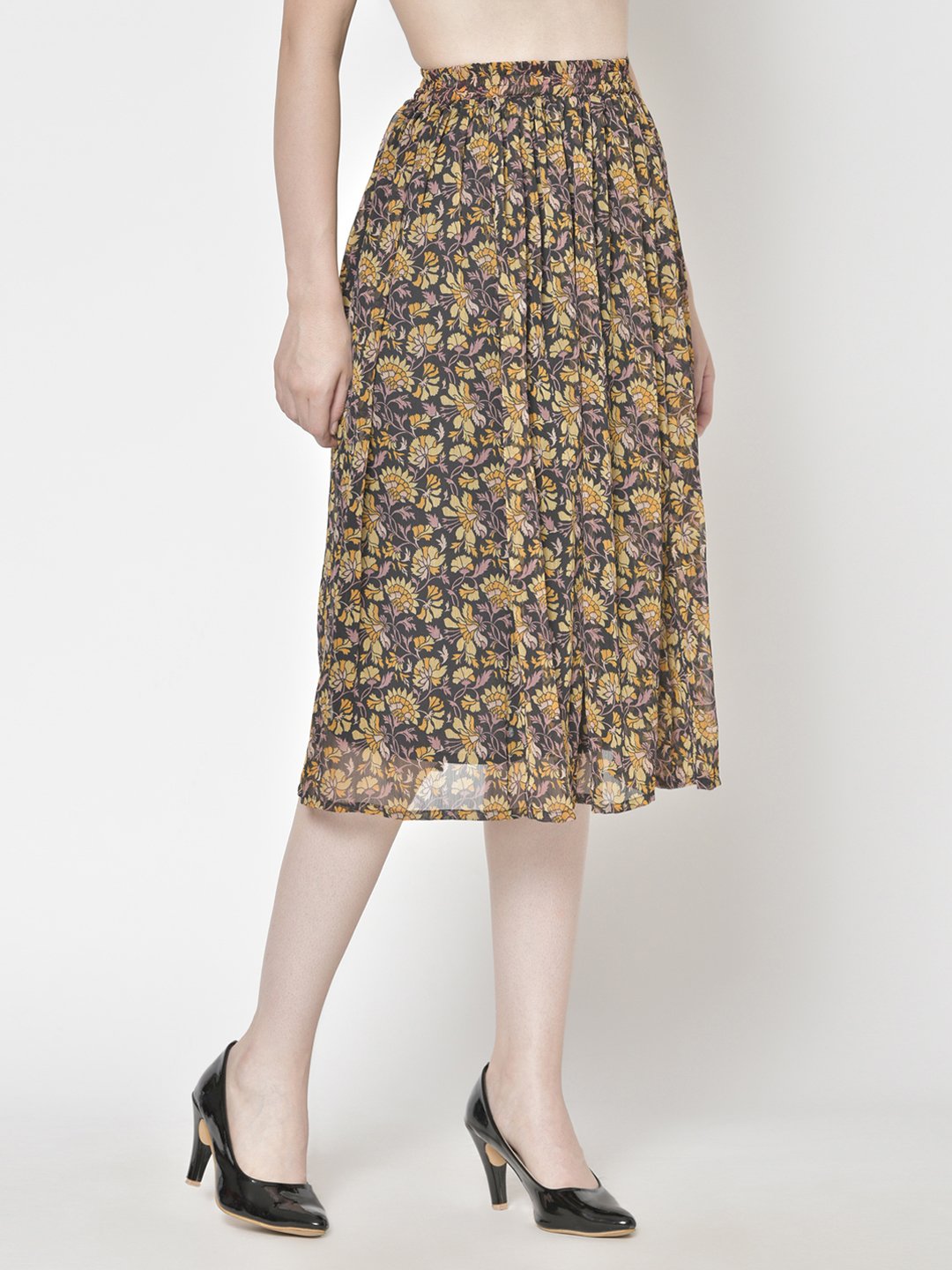 Printed Midi Skirt