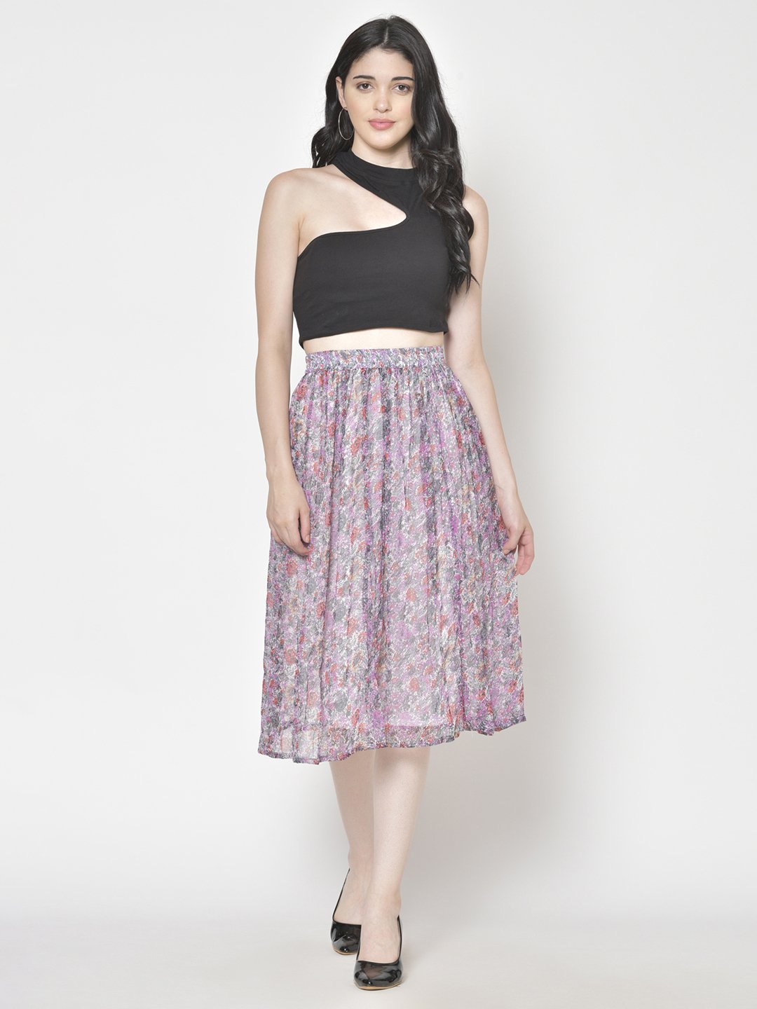Printed Midi Skirt