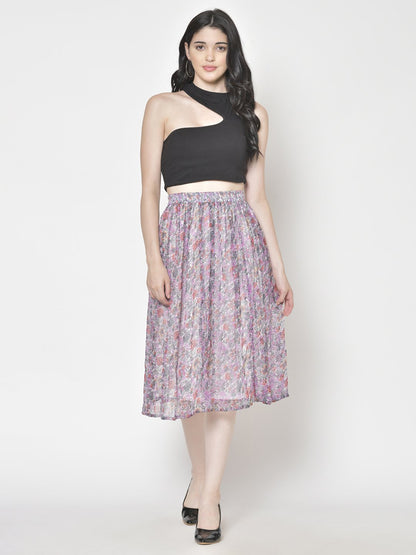 Printed Midi Skirt