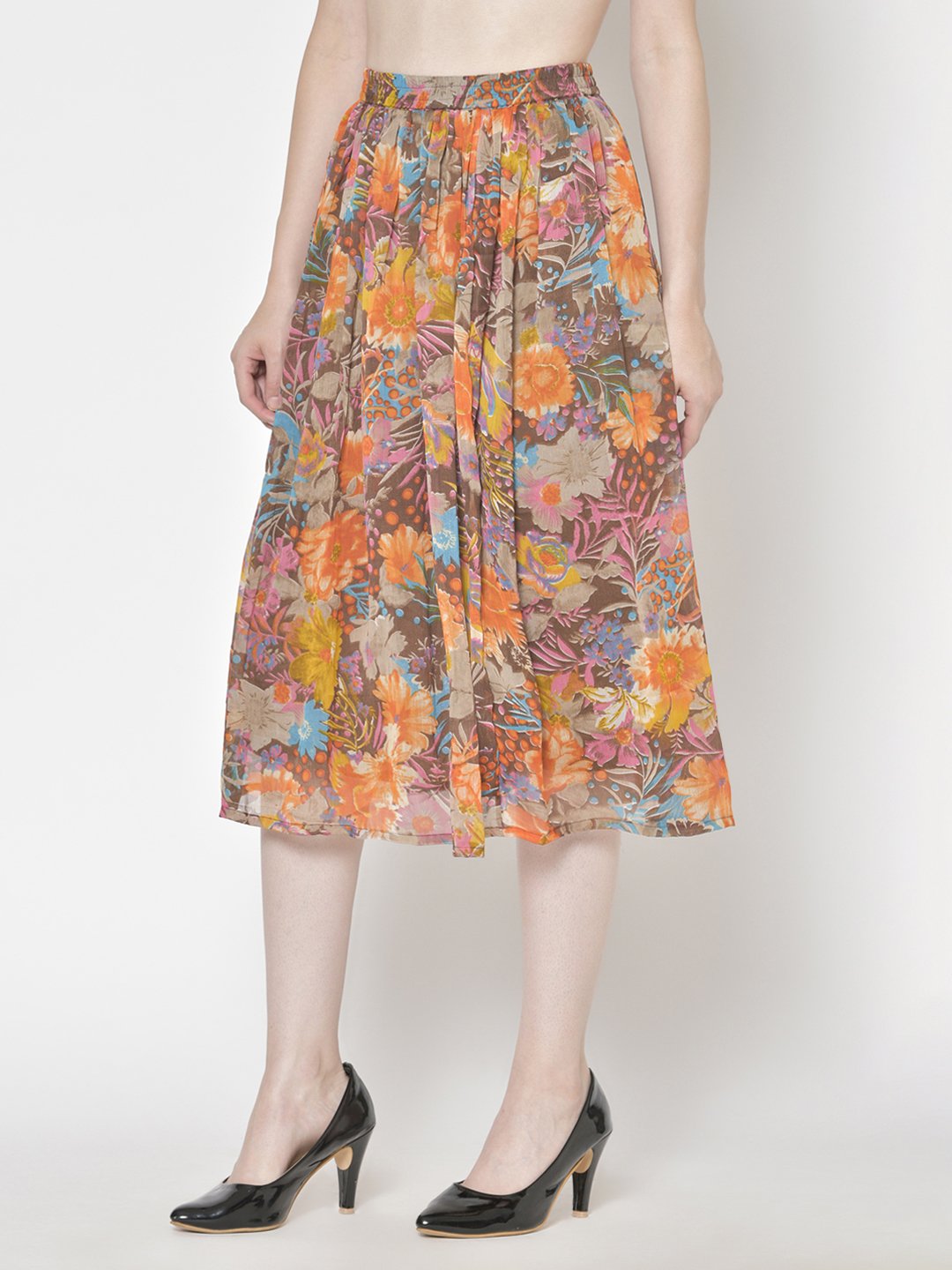 Printed Midi Skirt