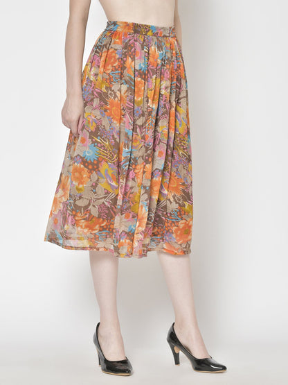 Printed Midi Skirt