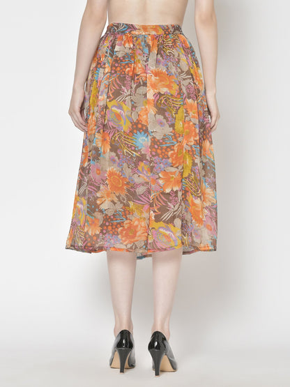 Printed Midi Skirt