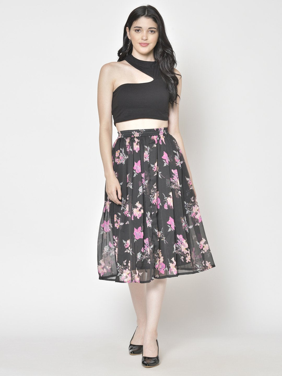 Printed Midi Skirt
