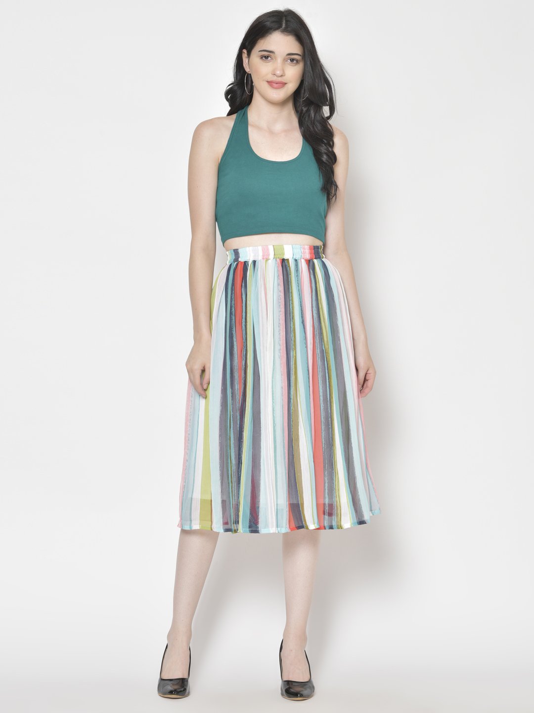 Printed Midi Skirt