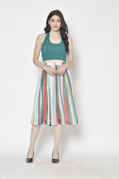 Printed Midi Skirt