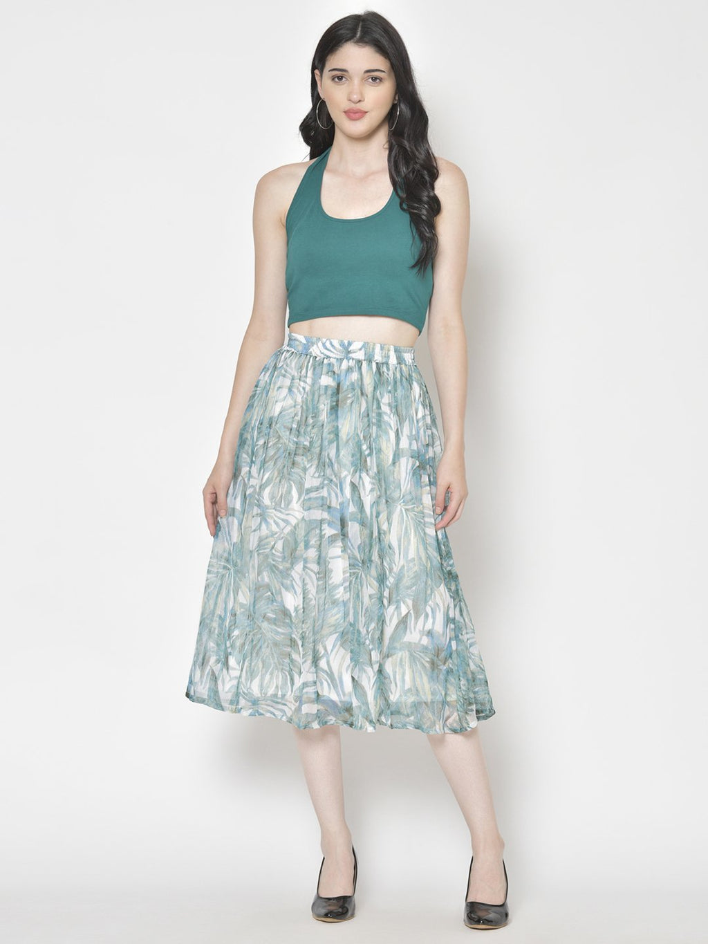 Printed Midi Skirt