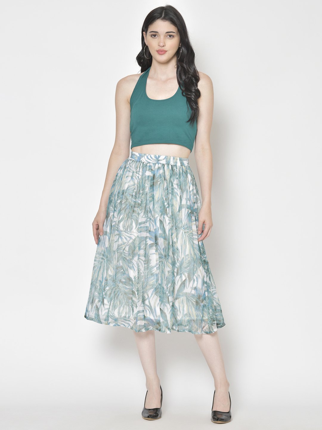 Printed Midi Skirt