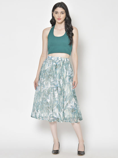 Printed Midi Skirt