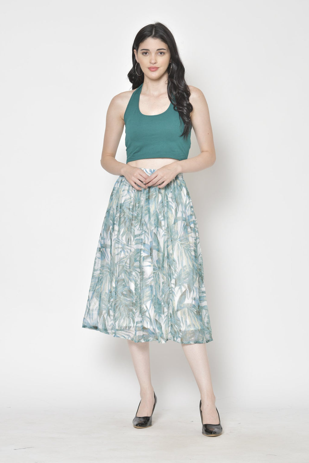 Printed Midi Skirt