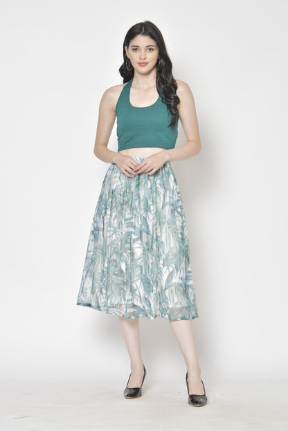 Printed Midi Skirt