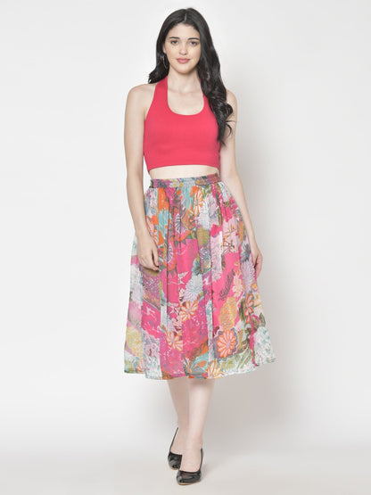 Printed Midi Skirt