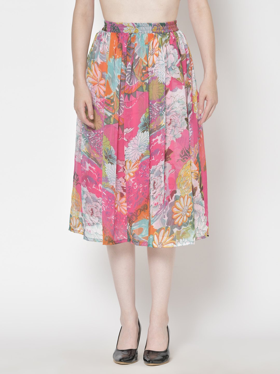 Printed Midi Skirt