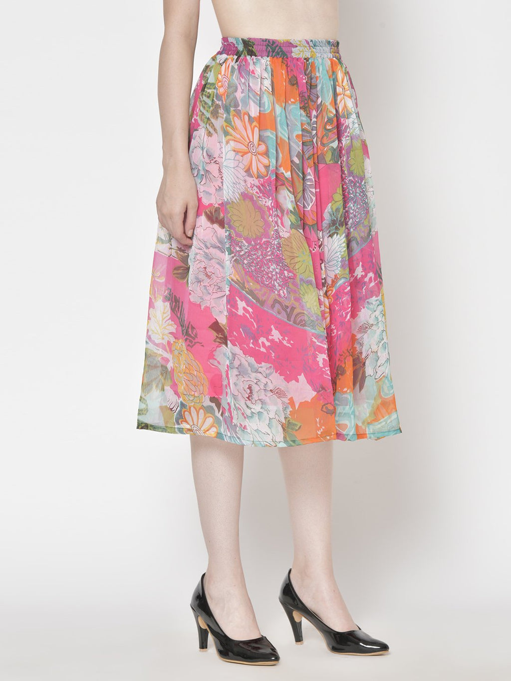 Printed Midi Skirt