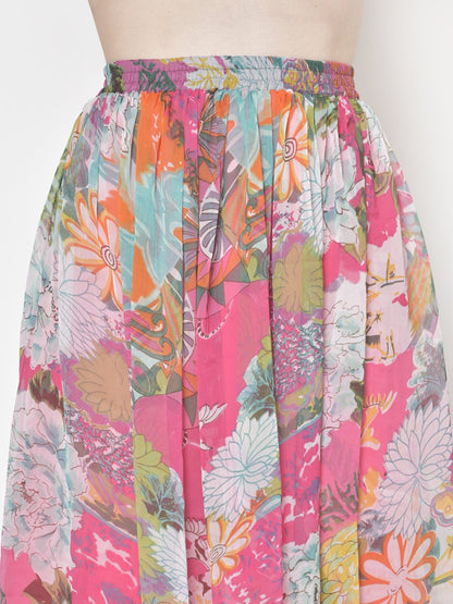 Printed Midi Skirt