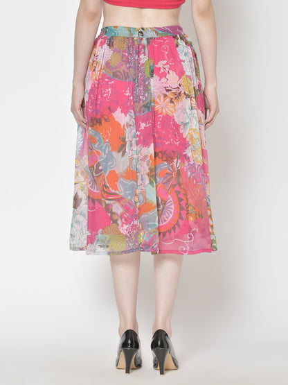 Printed Midi Skirt
