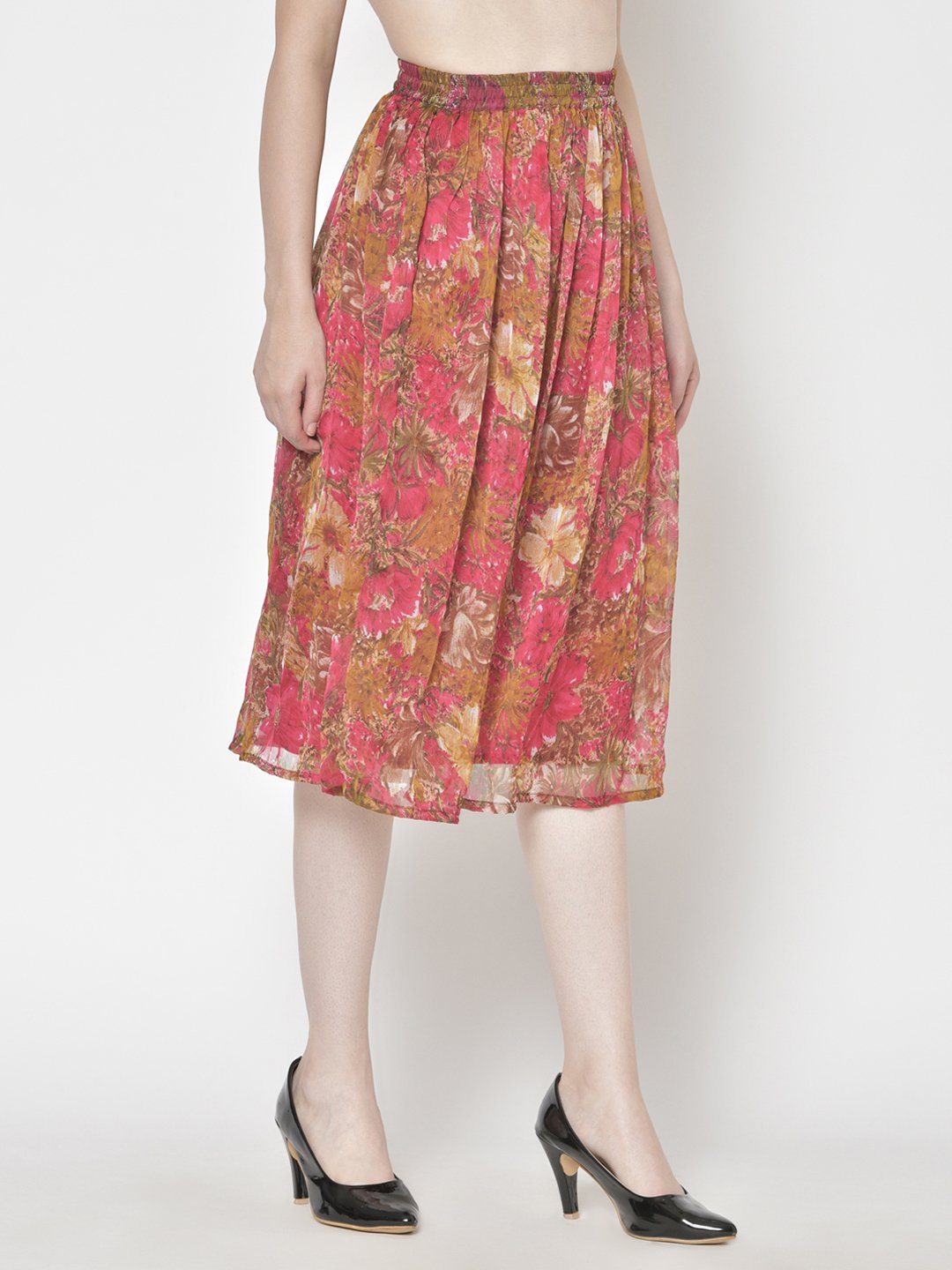 Printed Midi Skirt