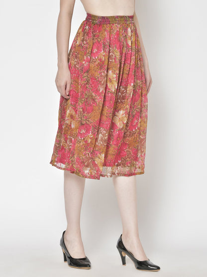 Printed Midi Skirt