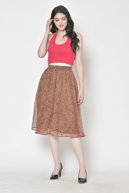 Printed Midi Skirt