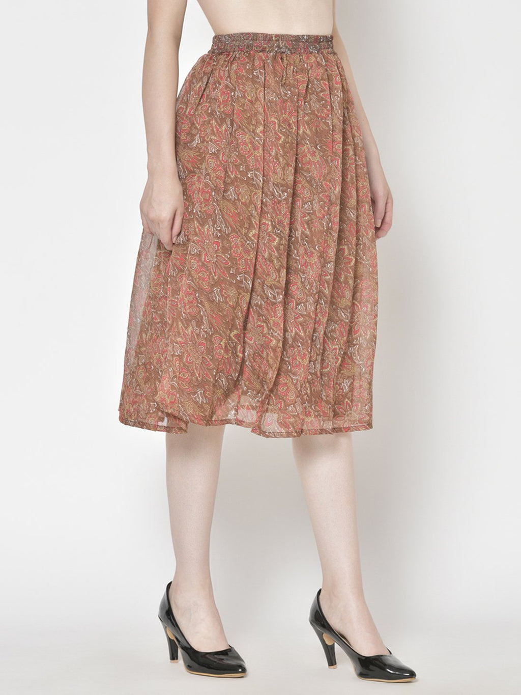 Printed Midi Skirt
