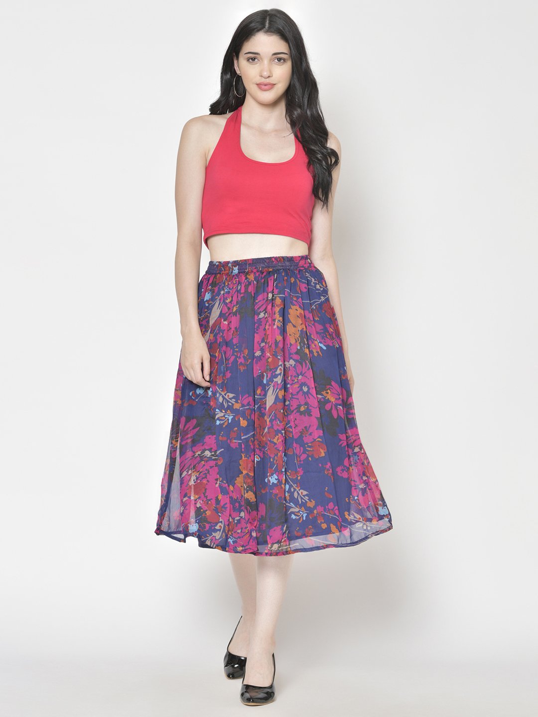 Printed Midi Skirt