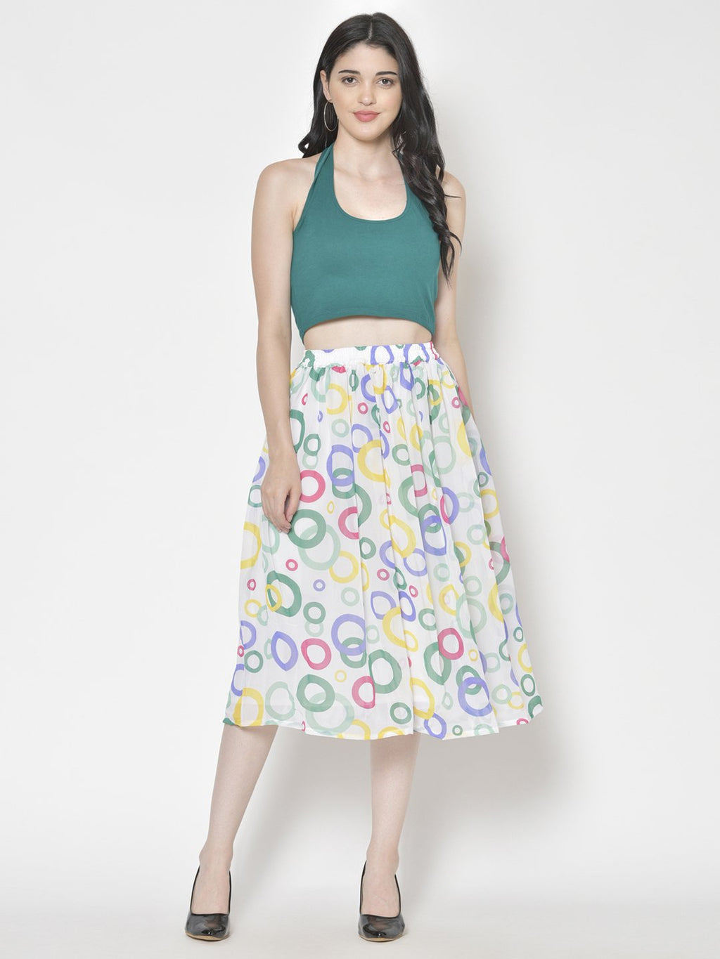 Printed Midi Skirt