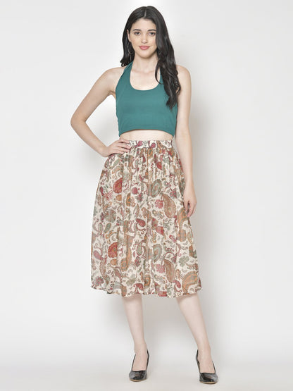 Printed Midi Skirt