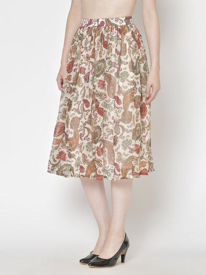 Printed Midi Skirt