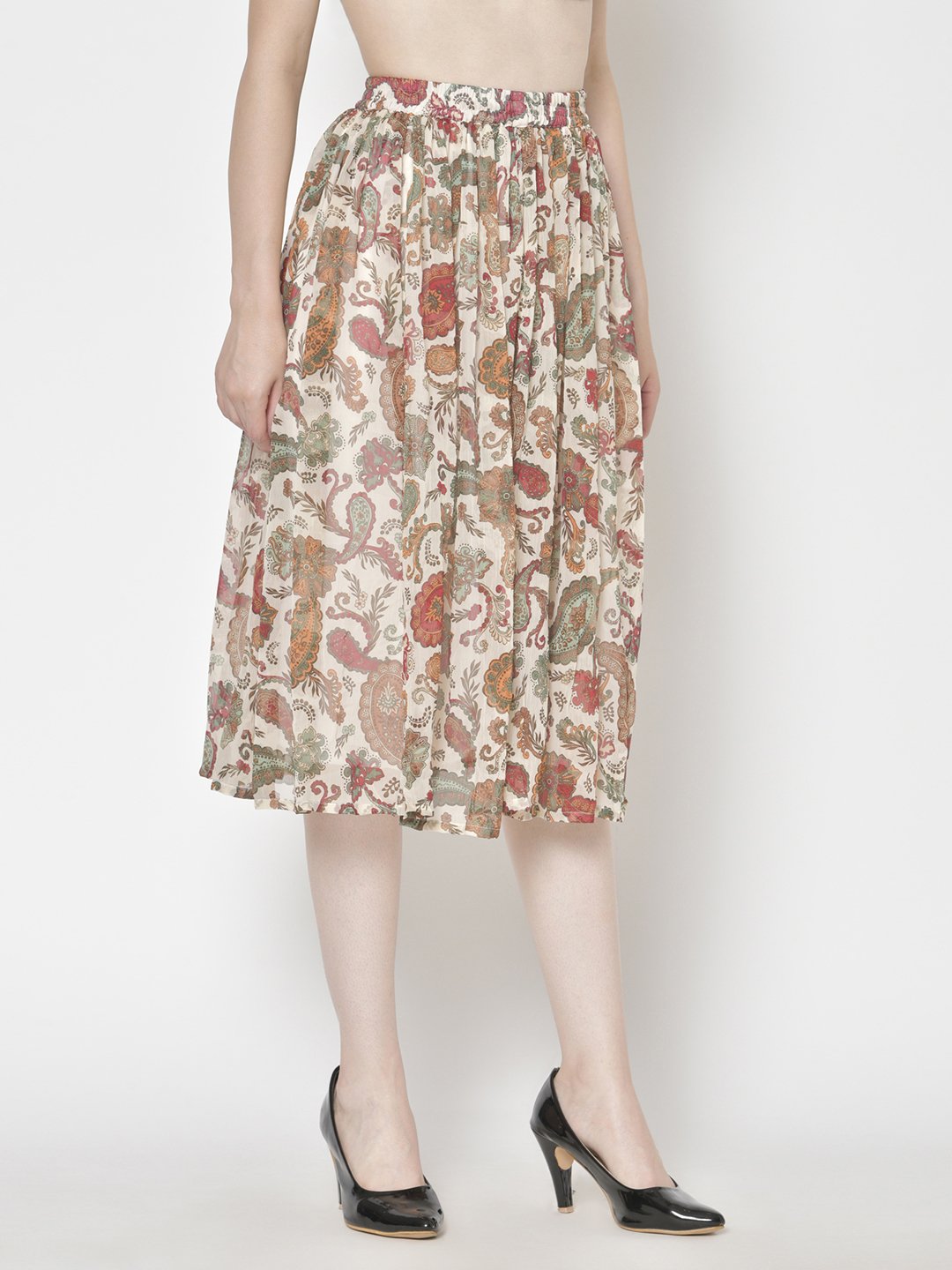 Printed Midi Skirt
