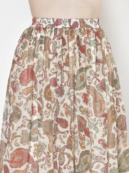 Printed Midi Skirt