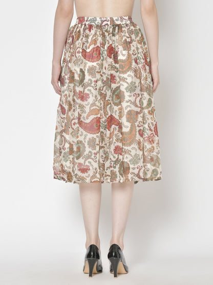 Printed Midi Skirt