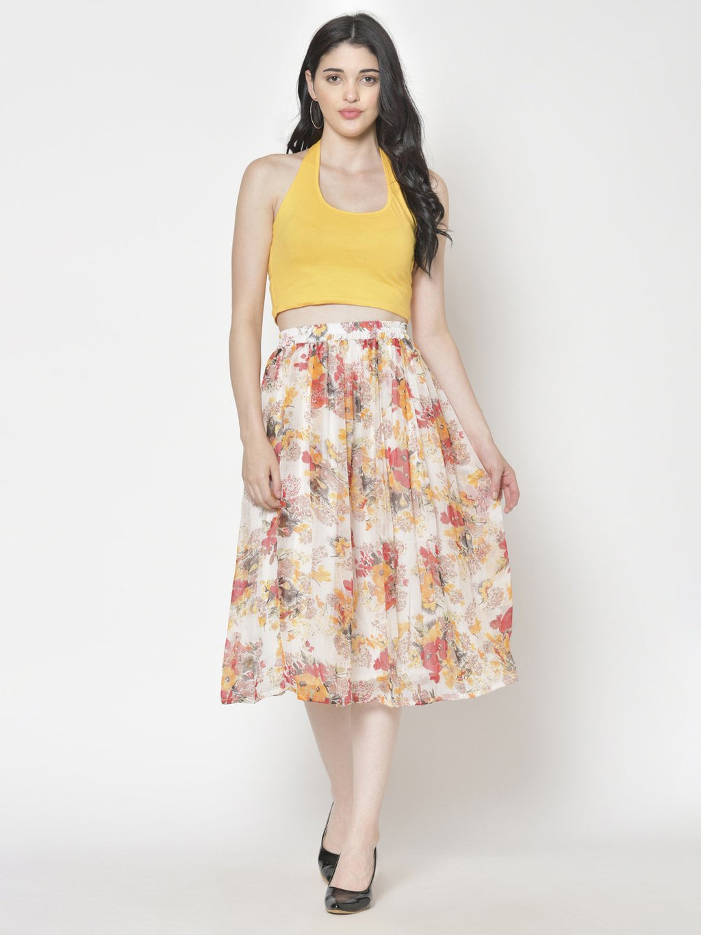 Printed Midi Skirt
